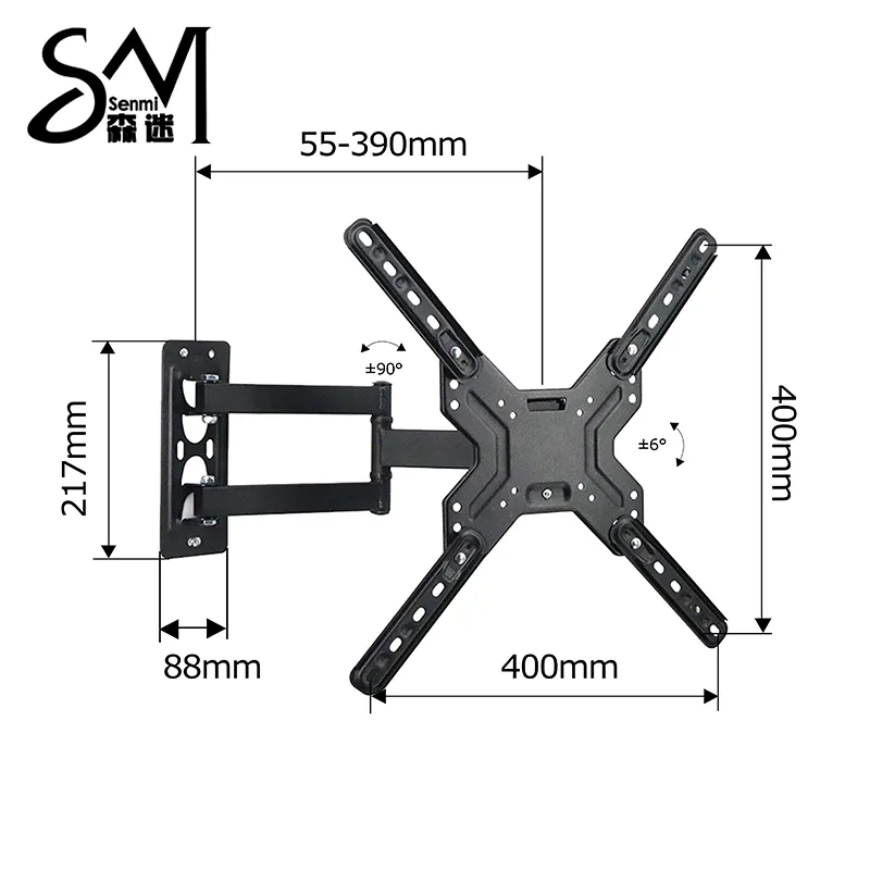 26&rdquo;-60&rdquo; Всемирно Популярный Полнорегулируемый Кронштейн для Телевизора CP3031 (3)
