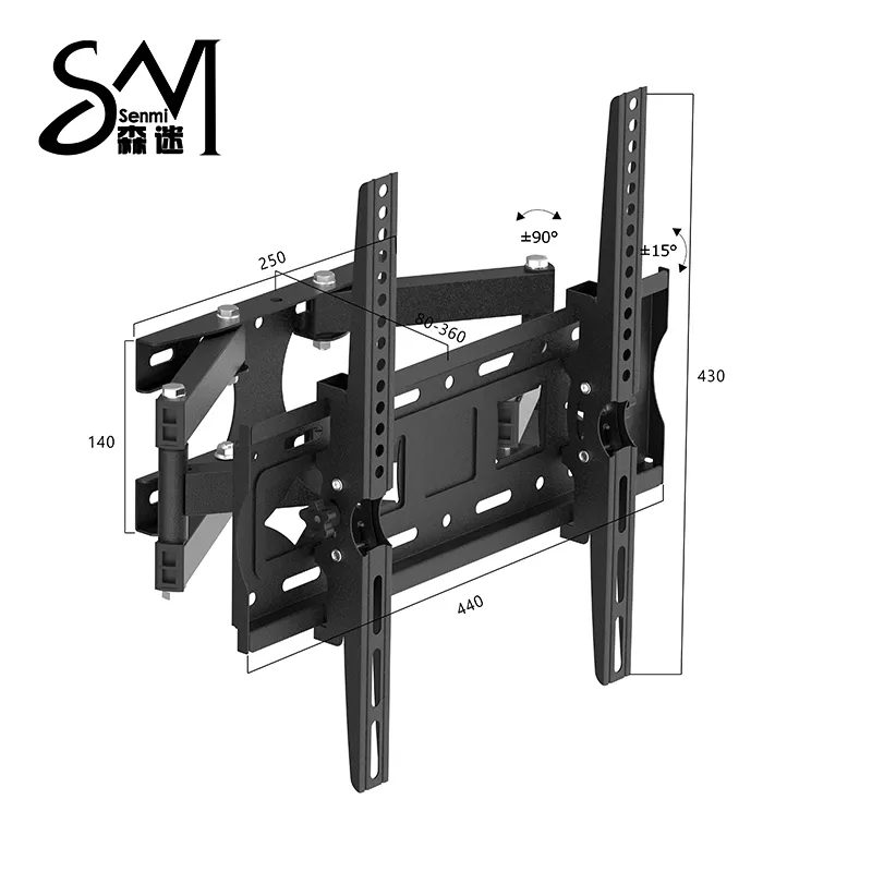 26&rdquo;-65&rdquo; Экономичное полнорычажное кронштейн для ТВ CP412S1 (1)